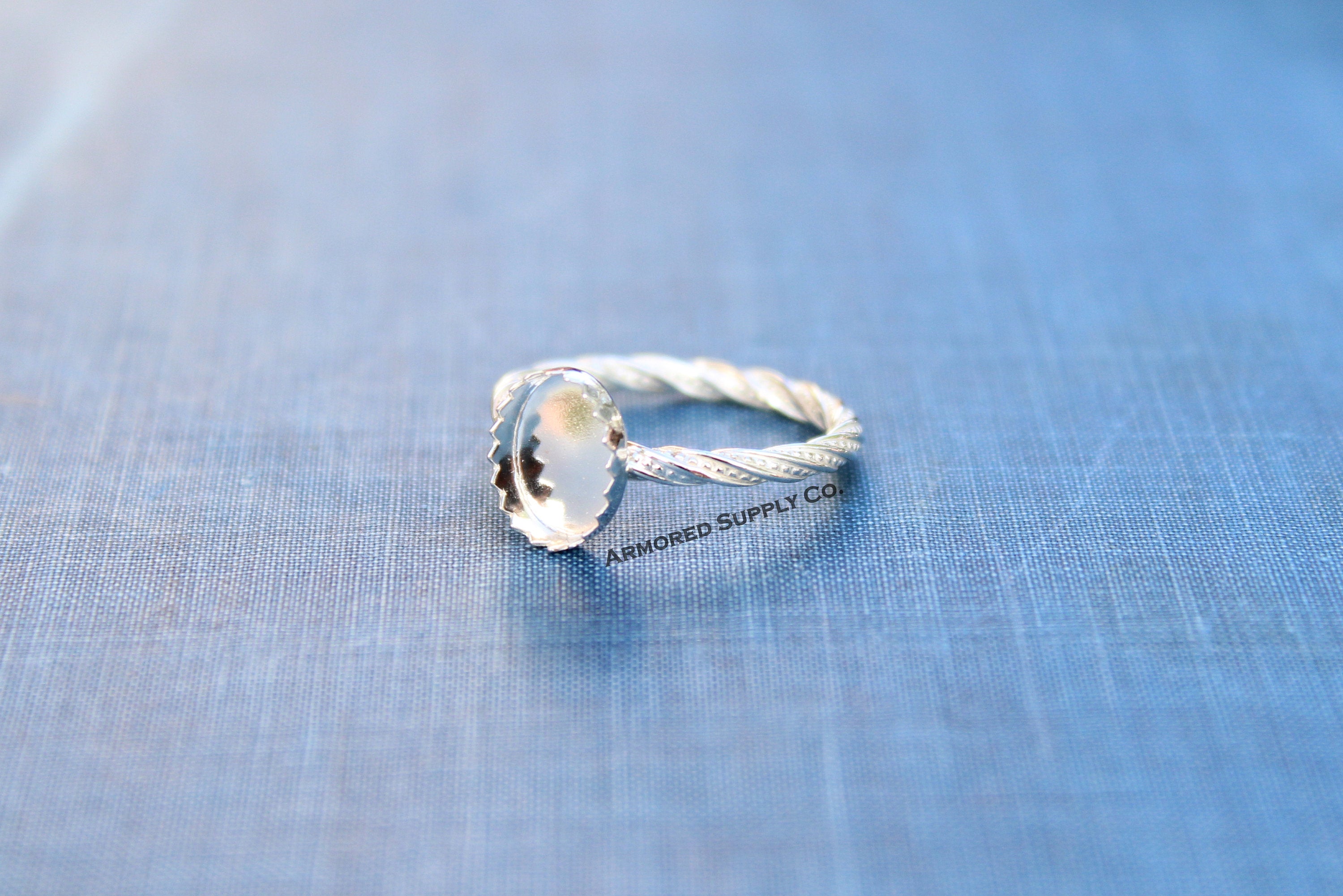 Sterling Silver Oval Bezel Cup Dotted Ring blank, Heart Cabochon, Cab Pad Breast Milk, jewelry supplies, build your ring, wholesale jewelry
