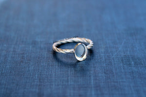 Sterling Silver Oval Bezel Cup Dotted Ring blank, Heart Cabochon, Cab Pad Breast Milk, jewelry supplies, build your ring, wholesale jewelry