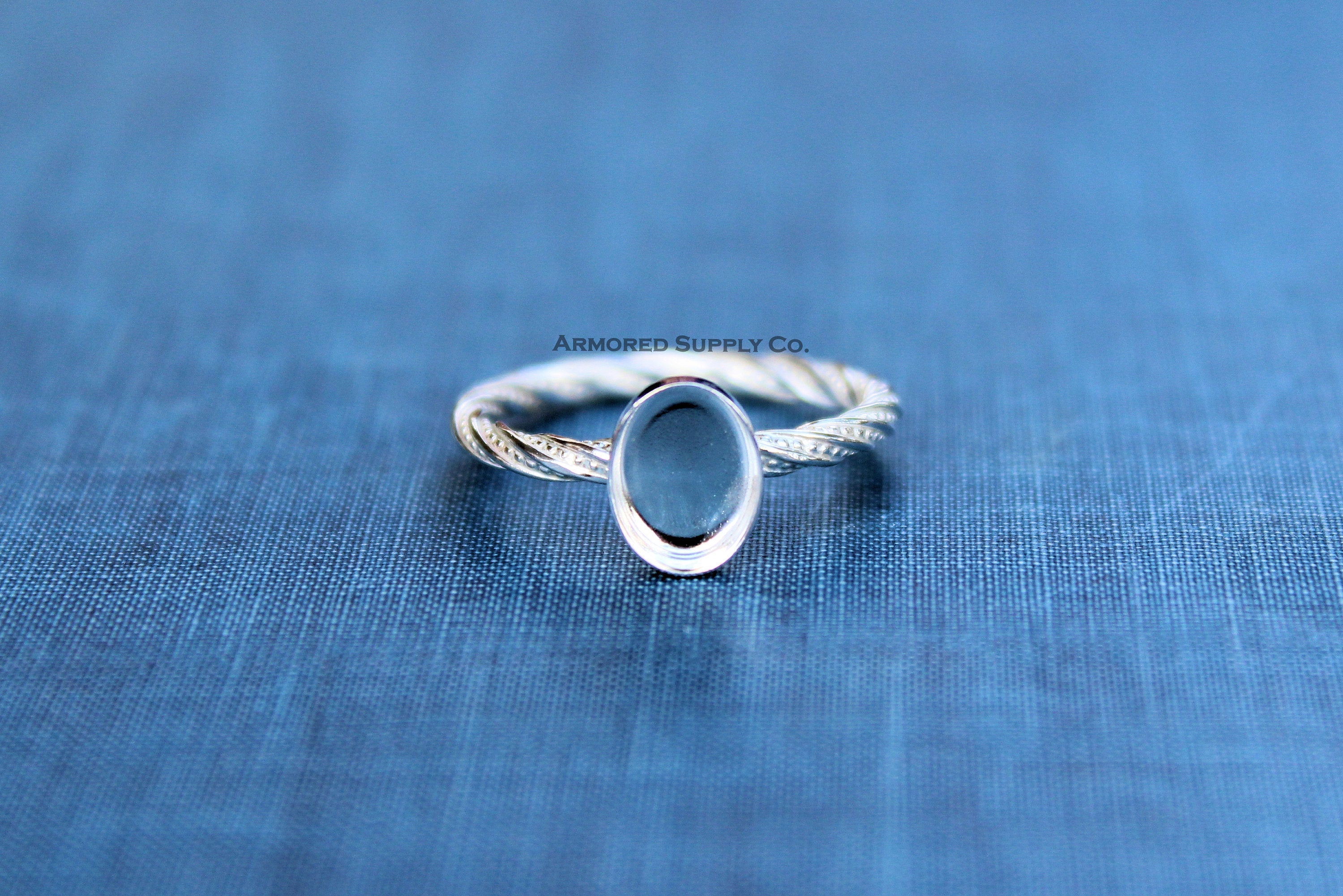 Sterling Silver Oval Bezel Cup Dotted Ring blank, Heart Cabochon, Cab Pad Breast Milk, jewelry supplies, build your ring, wholesale jewelry