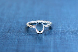 Sterling Silver Oval Bezel Cup Dotted Ring blank, Heart Cabochon, Cab Pad Breast Milk, jewelry supplies, build your ring, wholesale jewelry