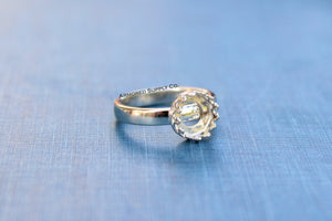 Sterling Silver Round Crown Bezel Cup Ring blank, Half Round Ring Band, Cabochon Bezel, DIY jewelry supplies, build ring, wholesale jewelry