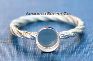 Sterling Silver Round Bezel Cup Dotted Ring blank, Heart Cabochon, Cab Pad Breast Milk, jewelry supplies, build your ring, wholesale jewelry