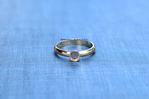 Gold Filled 4mm Bezel Cup Ring blank, Half Round Ring Band, Breast Milk DIY ring, DIY jewelry supplies, wholesale jewelry, diy ring blank