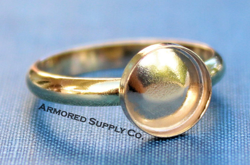 Gold Filled 8mm Bezel Cup Ring blank, Half Round Ring Band, Breast Milk DIY ring, DIY jewelry supplies, wholesale jewelry, diy ring blank