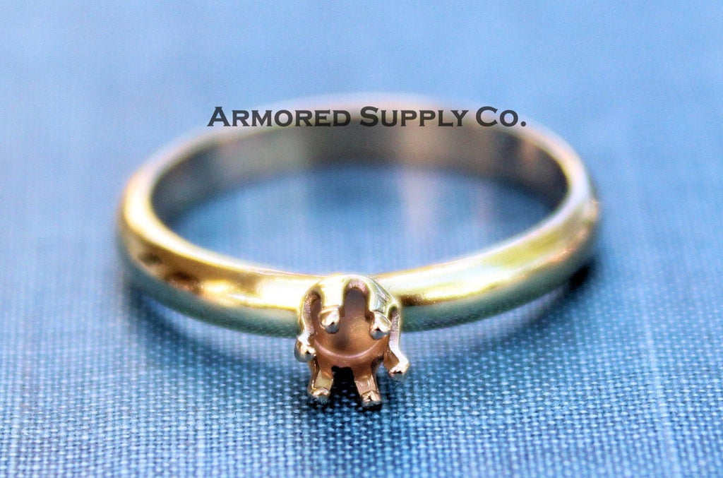 Gold Filled 5mm Snap In Bezel Ring blank,Half Round Ring Band, Breast Milk DIY ring, DIY jewelry supplies, wholesale jewelry, diy ring blank