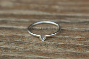 3mm Bezel Cup Ring blank, Round Cabochon, Cab Resin Glue Pad Breast Milk, DIY jewelry supplies, build your ring, wholesale jewelry, diy ring