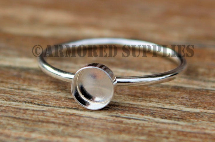 5mm Bezel Cup Ring blank, Round Cabochon, Cab Resin Glue Pad Breast Milk, DIY jewelry supplies, build your ring, wholesale jewelry, diy ring