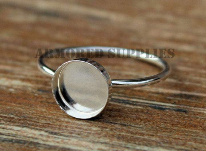 10mm Bezel Cup Ring blank, Round Cabochon, Cab Resin Glue Pad Breast Milk, DIY jewelry supply, build your ring, wholesale jewelry, diy ring