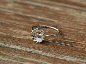 10mm Crown Bezel Cup Ring blank, Round Cabochon, Cab Resin Glue Pad Breast Milk, DIY jewelry supplies, build your ring, wholesale jewelry