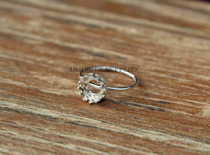 8mm Crown Bezel Cup Ring blank, Round Cabochon, Cab Resin Glue Pad Breast Milk, DIY jewelry supplies, build your ring, wholesale jewelry