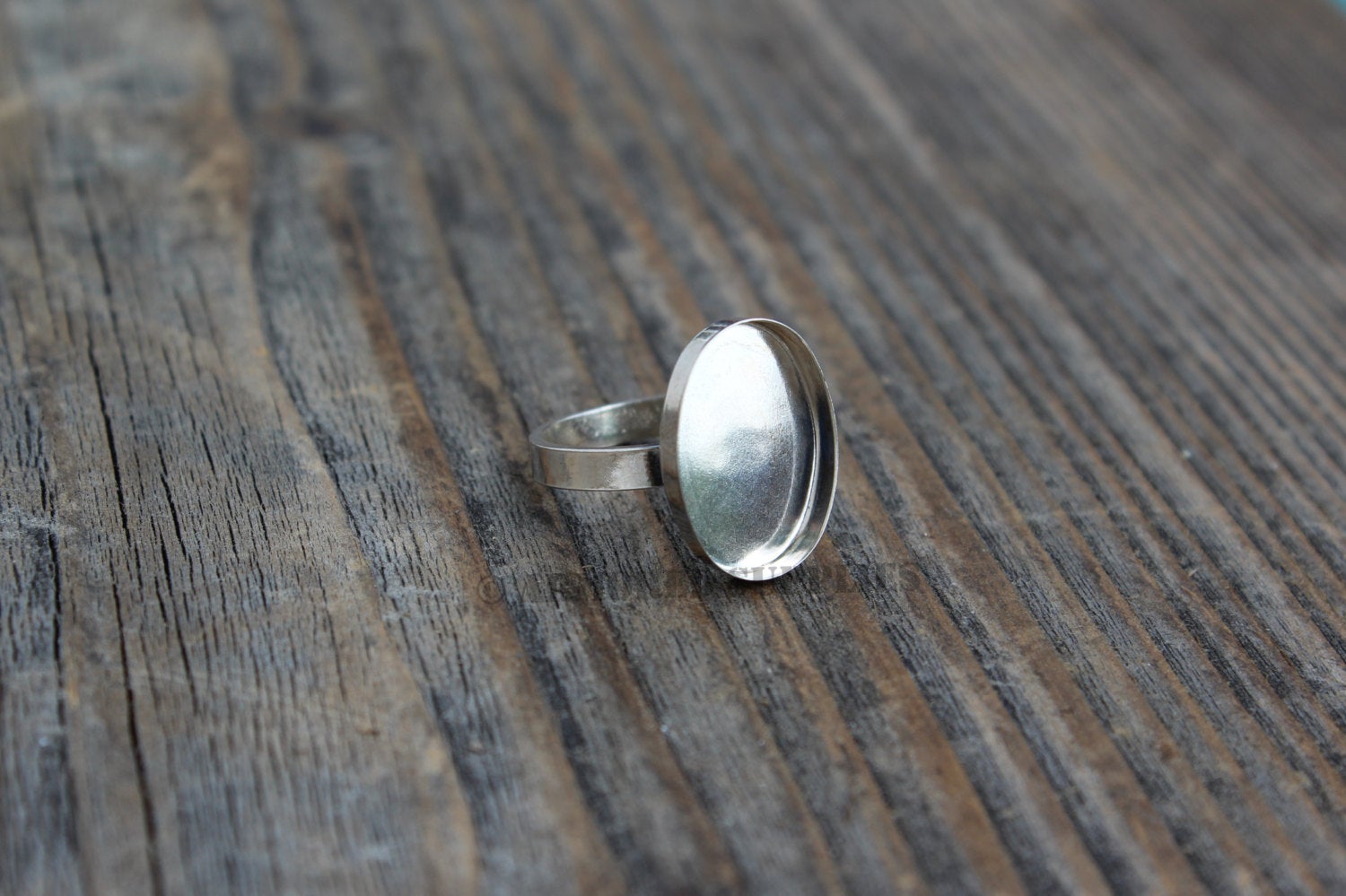 18x13 Oval Bezel Cup Ring blank, Oval Cabochon, 13x18 Resin Breast Milk, DIY jewelry supplies, build your ring, wholesale jewelry, diy ring